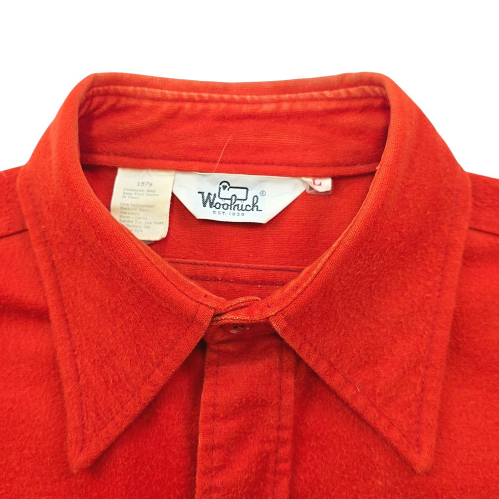 Vtg Americana Workwear Woolrich Chamois Shirt Men’s L Red Heavyweight Heritage - Picture 3 of 13